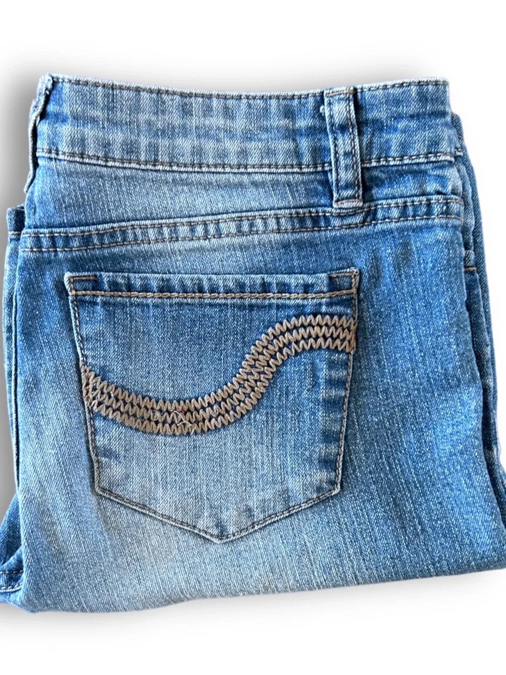 4/$20 Route 66 Denim Bermuda Shorts Size 2 Light Wash Mid Rise Stretch Jean